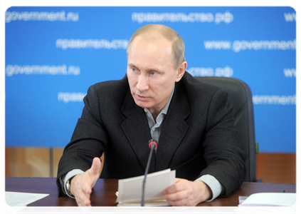 Prime Minister Vladimir Putin holding a meeting on Russian livestock farming in Tambov
