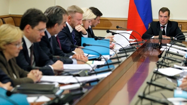 Prime Minister Dmitry Medvedev at the meeting of the Government Commission on Socioeconomic Development of the North Caucasus Federal District