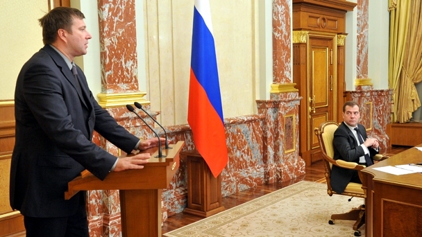 Председатель Правительства Дмитрий Медведев и Министр юстиции Александр Коновалов