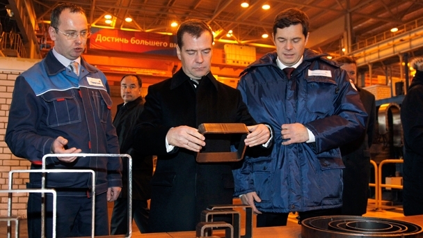 Dmitry Medvedev visits the Severstal–Sheksna Pipe Plant