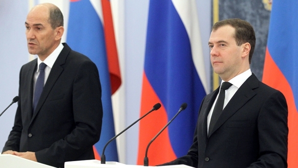 A joint press conference by Dmitry Medvedev and Prime Minister of the Republic of Slovenia Janez Janša