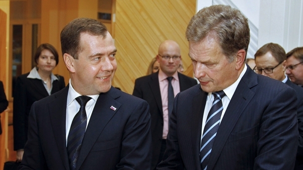 Prime Minister Dmitry Medvedev and Finnish President Sauli Niinistö