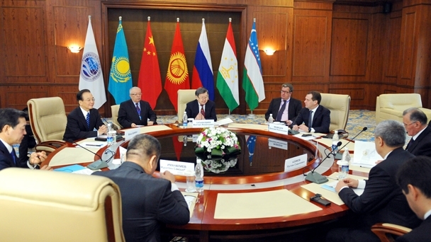 Participants at the limited attendance meeting of the SCO Council of Heads of Government