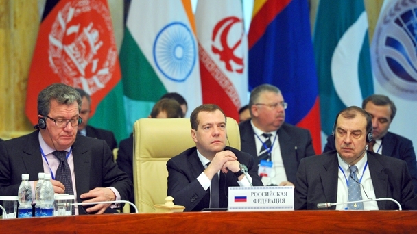 Participants attend the expanded meeting of the SCO Council of Heads of Government
