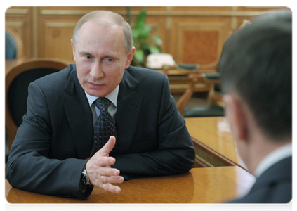 Prime Minister Vladimir Putin meeting with Minister of Natural Resources and Environment Yury Trutnev