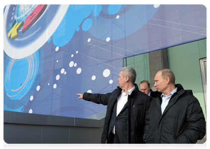 Председатель Правительства Российской Федерации В.В.Путин и мэр Москвы С.С.Собянин