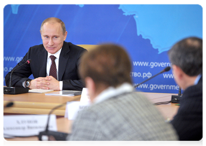 Prime Minister Vladimir Putin holds a meeting on the modernisation of general education in the regions