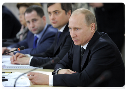 Prime Minister Vladimir Putin holding a videoconference on the implementation of demographic policy and regional programmes to modernise healthcare