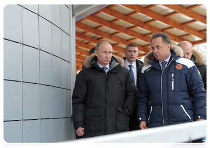 Prime Minister Vladimir Putin visits the bobsleigh, luge and skeleton complex in Paramonovo in the Moscow Region
