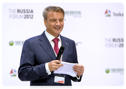Sberbank Chairman and CEO German Gref at the Russia 2012 investment forum