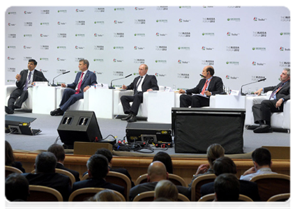 Prime Minister Vladimir Putin attending the Russia 2012 investment forum