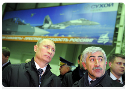 Prime Minister Vladimir Putin visits the Gagarin Aircraft Production Association