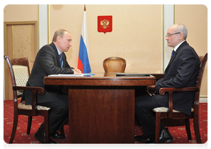 Prime Minister Vladimir Putin meeting with President of Bashkortostan Rustem Khamitov