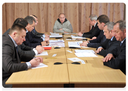Prime Minister Vladimir Putin holds a meeting on problems facing residents of Roza and Korkino in the Chelyabinsk Region