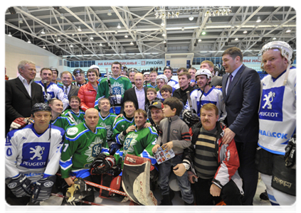 Prime Minister Vladimir Putin attended a match between Russian Amateur Ice Hockey League teams