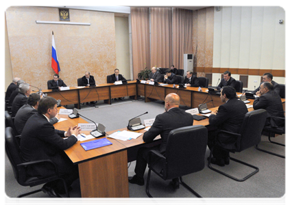 Prime Minister Vladimir Putin meeting with members of the business community in Perm