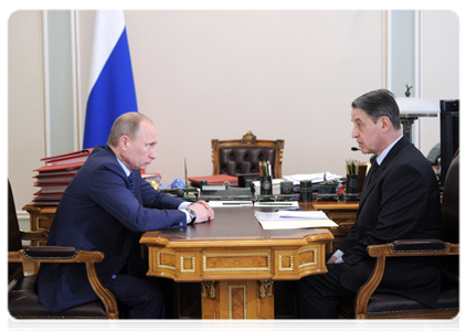 Prime Minister Vladimir Putin meets with Minister of Culture Alexander Avdeyev