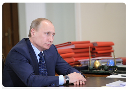 Prime Minister Vladimir Putin meets with Minister of Culture Alexander Avdeyev