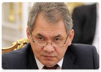 Minister of Civil Defence, Emergencies and Disaster Relief Sergei Shoigu at a Government Presidium meeting
