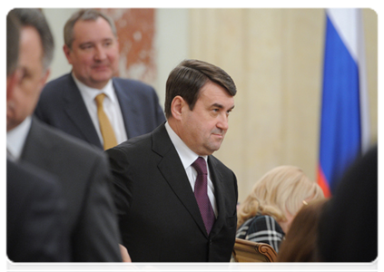 Minister of Transport Igor Levitin after a government meeting