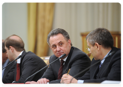 Minister of Sport, Tourism and Youth Policy Vitaly Mutko at a government meeting