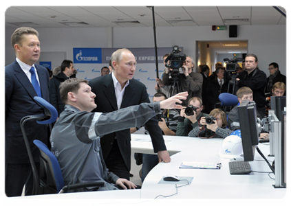 Prime Minister Vladimir Putin launches new combined cycle gas turbine at Kirishi Power Plant