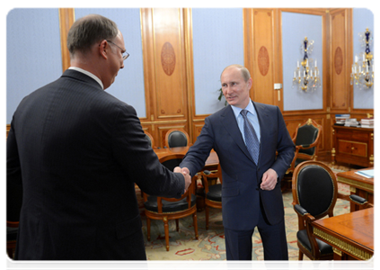 Prime Minister Vladimir Putin meeting with Russian Direct Investment Fund CEO Kirill Dmitriev