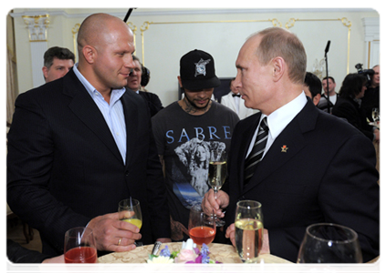 Vladimir Putin and many-time world mixed martial arts champion, Fyodor Yemelyanenko