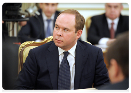 Minister of the Russian Federation and Chief of the Government Staff Anton Vaino at a Government Presidium meeting