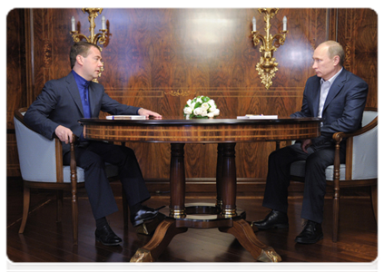 Встреча Д.А.Медведева и В.В.Путина в Сочи