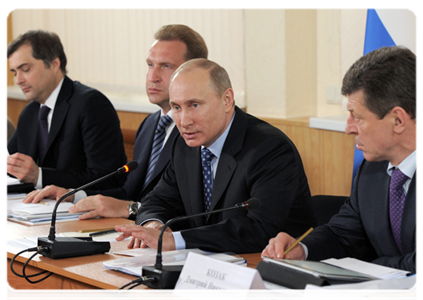 Prime Minister Vladimir Putin chairs a meeting on housing construction