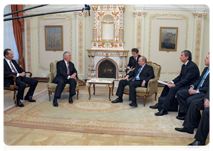 Prime Minister Vladimir Putin meets with Chairman and CEO of ExxonMobil Corporation Rex W.Tillerson