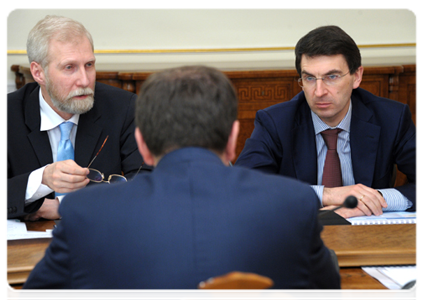Minister of Communications and Mass Media Igor Shchegolev and State Secretary, Deputy Minister of Justice Dmitry Kostennikov