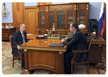 Prime Minister Vladimir Putin meets with head of the Republic of Karachai-Circassia Rashid Temrezov