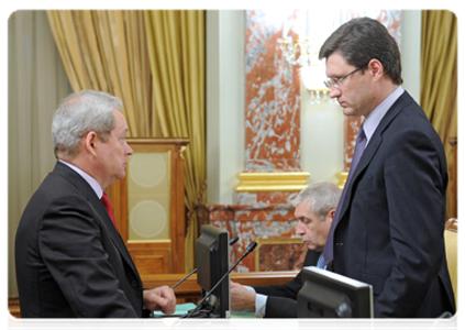 Minister of Regional Development Viktor Basargin and Deputy Minister of Finance Alexander Novak