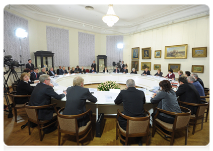 Prime Minister Vladimir Putin meeting with museum workers