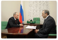 Председатель Правительства Российской Федерации В.В.Путин провёл рабочую встречу с губернатором Саратовской области В.В.Радаевым
