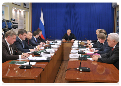 Prime Minister Vladimir Putin holds a meeting on providing housing for military personnel