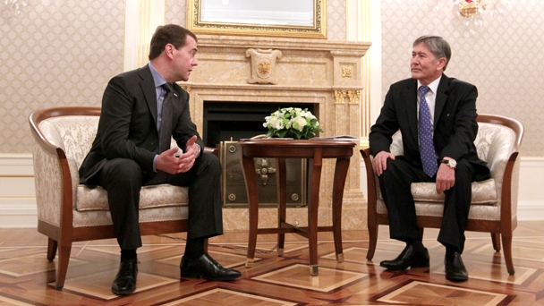 Prime Minister Dmitry Medvedev meets with President of Kyrgyzstan  Almazbek Atambayev