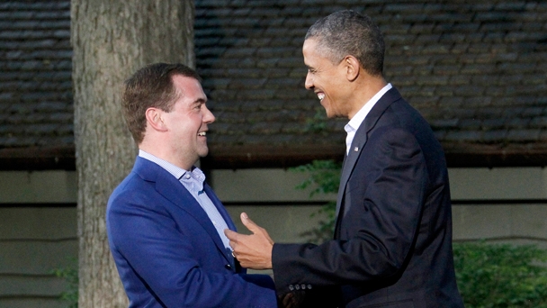 Председатель Правительства Российской Федерации Д.А.Медведев и Президент США Б.Обама