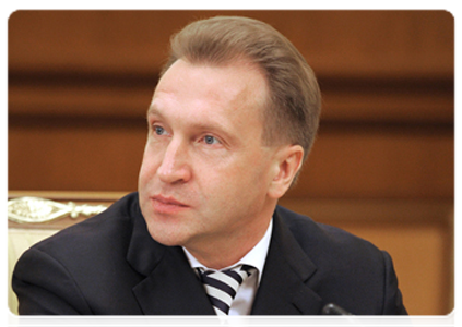 First Deputy Prime Minister Igor Shuvalov at a government meeting