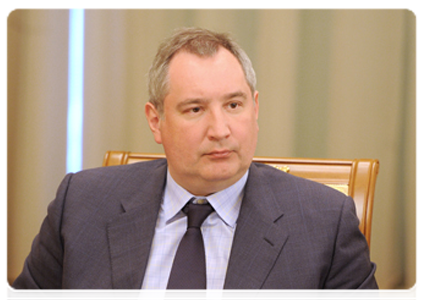 Deputy Prime Minister Dmitry Rogozin at a government meeting