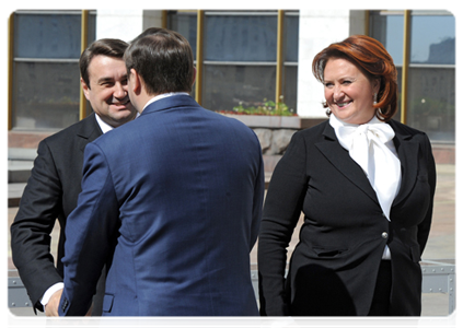 Minister of Transport Igor Levitin and Minister of Agriculture Yelena Skrynnik