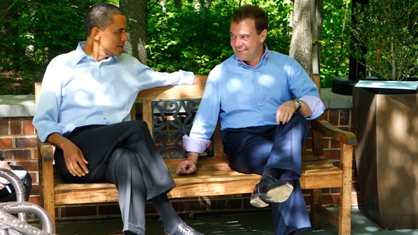 Председатель Правительства Российской Федерации Дмитрий Медведев и Президент США Барак Обама провели переговоры в Кэмп-Дэвиде