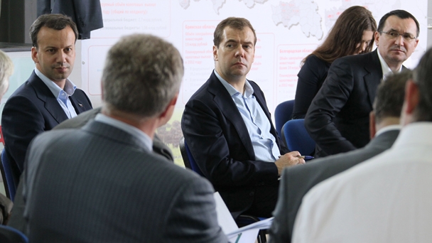 Prime Minister Dmitry Medvedev chairs a meeting on the future of livestock farming