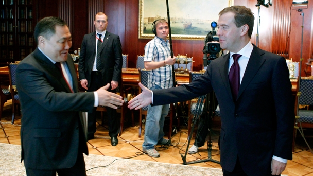 Prime Minister Dmitry Medvedev meeting with head of the Republic of Tyva Sholban Kara-ool