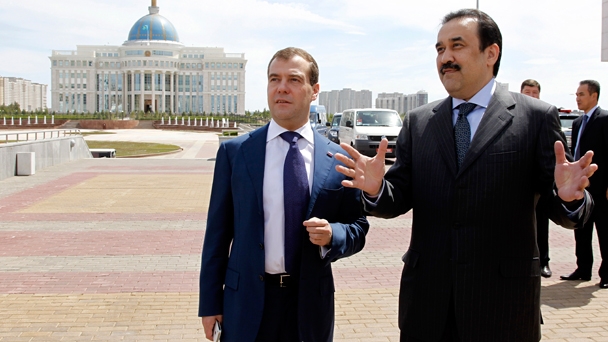Prime Minister Dmitry Medvedev meets with Prime Minister of Kazakhstan Karim Massimov