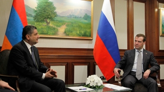 Председатель Правительства Российской Федерации Д.А.Медведев встретился с Премьер-министром Армении Т.С.Саркисяном