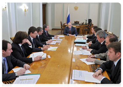 Prime Minister Vladimir Putin at a conference on the development of the retail electricity market
