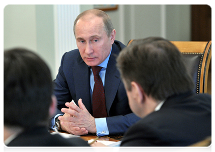 Prime Minister Vladimir Putin at a conference on the development of the retail electricity market